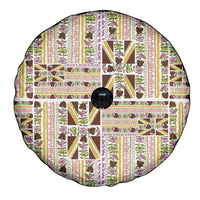 Hawaii Lokelani Pikake Lei Spare Tire Cover Hawaiian Flag Motif