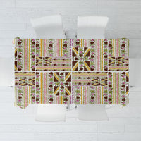 Hawaii Lokelani Pikake Lei Tablecloth Hawaiian Flag Motif