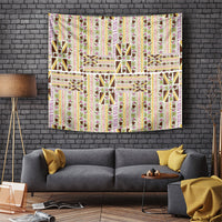 Hawaii Lokelani Pikake Lei Tapestry Hawaiian Flag Motif