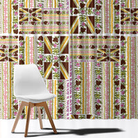 Hawaii Lokelani Pikake Lei Window Curtain Hawaiian Flag Motif