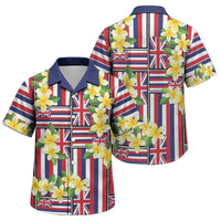 Hawaii Plumeria Lei Family Matching Puletasi and Hawaiian Shirt Hawaiian Flag Motif LT9 Son's Shirt Red - Polynesian Pride