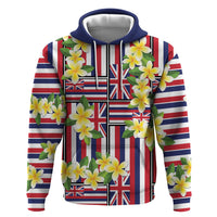Hawaii Plumeria Lei Hoodie Hawaiian Flag Motif LT9 Pullover Hoodie Red - Polynesian Pride