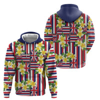 Hawaii Plumeria Lei Hoodie Hawaiian Flag Motif LT9 - Polynesian Pride