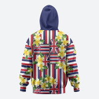 Hawaii Plumeria Lei Hoodie Hawaiian Flag Motif LT9 - Polynesian Pride