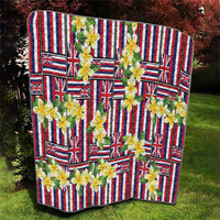 Hawaii Plumeria Lei Quilt Hawaiian Flag Motif