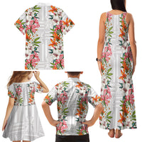 Hawaii Tropical Twist Lei Family Matching Tank Maxi Dress and Hawaiian Shirt Hawaiian Flag Motif LT9 - Polynesian Pride