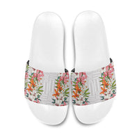 Hawaii Tropical Twist Lei Slide Sandals Hawaiian Flag Motif