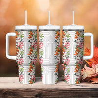 Hawaii Tropical Twist Lei Tumbler With Handle Hawaiian Flag Motif