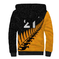 Custom Australia Wallabies and Aotearoa Rugby Sherpa Hoodie Kangaroo Black Fern Maori Gold Vibe LT9 - Polynesian Pride