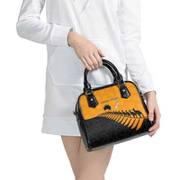 Australia New Zealand Rugby Shoulder Handbag Gold Aboriginal Wallabies and Maori Black Fern - Polynesian Pride