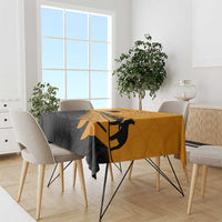 Australia New Zealand Rugby Tablecloth Gold Aboriginal Wallabies and Maori Black Fern LT9 - Polynesian Pride