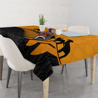 Australia New Zealand Rugby Tablecloth Gold Aboriginal Wallabies and Maori Black Fern LT9 - Polynesian Pride