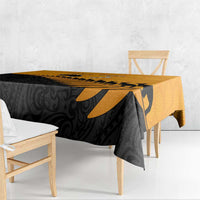 Australia New Zealand Rugby Tablecloth Gold Aboriginal Wallabies and Maori Black Fern LT9 - Polynesian Pride