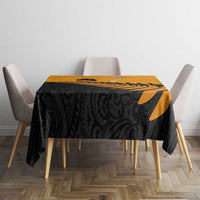 Australia New Zealand Rugby Tablecloth Gold Aboriginal Wallabies and Maori Black Fern LT9 - Polynesian Pride