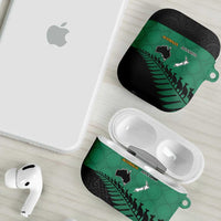 Australia New Zealand Rugby AirPods Case Green Aboriginal Wallabies and Maori Black Fern - Polynesian Pride