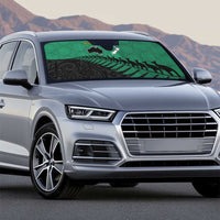 Australia New Zealand Rugby Auto Sun Shade Green Aboriginal Wallabies and Maori Black Fern - Polynesian Pride