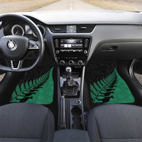 Australia New Zealand Rugby Car Mats Green Aboriginal Wallabies and Maori Black Fern - Polynesian Pride