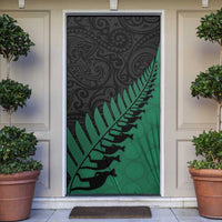 Australia New Zealand Rugby Door Cover Green Aboriginal Wallabies and Maori Black Fern - Polynesian Pride