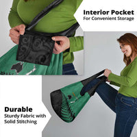 Australia New Zealand Rugby Grocery Bag Green Aboriginal Wallabies and Maori Black Fern - Polynesian Pride