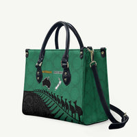 Australia New Zealand Rugby Leather Bag Green Aboriginal Wallabies and Maori Black Fern - Polynesian Pride