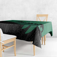 Australia New Zealand Rugby Tablecloth Green Aboriginal Wallabies and Maori Black Fern LT9 - Polynesian Pride