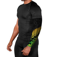Australia New Zealand Rugby Arm Sleeves Gradient Aboriginal Wallabies and Maori Black Fern - Polynesian Pride