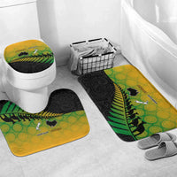 Australia New Zealand Rugby Bathroom Set Gradient Aboriginal Wallabies and Maori Black Fern - Polynesian Pride