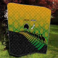 Australia New Zealand Rugby Quilt Gradient Aboriginal Wallabies and Maori Black Fern - Polynesian Pride