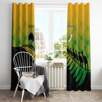 Australia New Zealand Rugby Window Curtain Gradient Aboriginal Wallabies and Maori Black Fern - Polynesian Pride