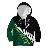 South Africa and Aotearoa Rugby Kid Hoodie Springboks Black Fern Maori Vibe LT9 Hoodie Black - Polynesian Pride