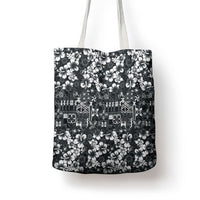 Black Hawaiian Tapa Tribal Hibiscus Tote Bag