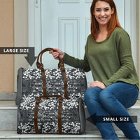 Black Hawaiian Tapa Tribal Hibiscus Travel Bag
