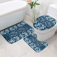 Blue Hawaiian Tapa Tribal Hibiscus Bathroom Set