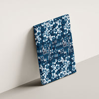 Blue Hawaiian Tapa Tribal Hibiscus Canvas Wall Art