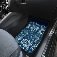 Blue Hawaiian Tapa Tribal Hibiscus Car Mats