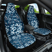 Blue Hawaiian Tapa Tribal Hibiscus Car Seat Cover