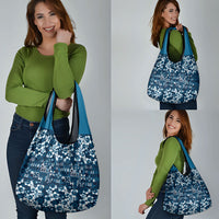 Blue Hawaiian Tapa Tribal Hibiscus Grocery Bag