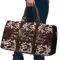 Burgundy Hawaiian Tapa Tribal Hibiscus Travel Bag