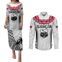 Samoa Rugby Couples Matching Puletasi Dress and Long Sleeve Button Shirts Go Champions World Cup 2023 Polynesian Unique LT9 White - Polynesian Pride