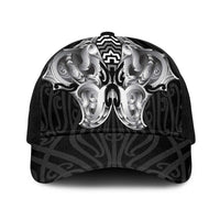 Aotearoa Kowhaiwhai Poutama Black Motif Baseball Net Cap