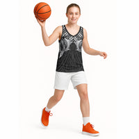 Aotearoa Kowhaiwhai Poutama Black Motif Basketball Jersey LT9 - Polynesian Pride