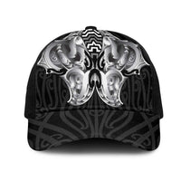 Aotearoa Kowhaiwhai Poutama Black Motif Mesh Trucker Cap
