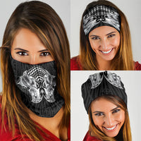 Aotearoa Kowhaiwhai Poutama Black Motif Neck Gaiter LT9 - Polynesian Pride