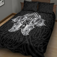 Aotearoa Kowhaiwhai Poutama Black Motif Quilt Bed Set LT9 - Polynesian Pride