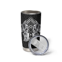 Aotearoa Kowhaiwhai Poutama Black Motif Tumbler Cup LT9 - Polynesian Pride