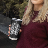 Aotearoa Kowhaiwhai Poutama Black Motif Tumbler Cup LT9 - Polynesian Pride