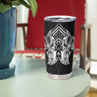 Aotearoa Kowhaiwhai Poutama Black Motif Tumbler Cup LT9 - Polynesian Pride