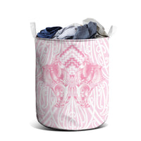 Aotearoa Kowhaiwhai Poutama Pink Motif Laundry Basket LT9 - Polynesian Pride