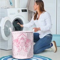 Aotearoa Kowhaiwhai Poutama Pink Motif Laundry Basket LT9 - Polynesian Pride