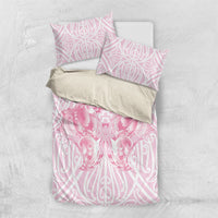 Aotearoa Kowhaiwhai Poutama Pink Motif Bedding Set LT9 US Twin 172cm x 218cm Pink - Polynesian Pride